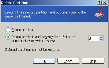 Delete single partition