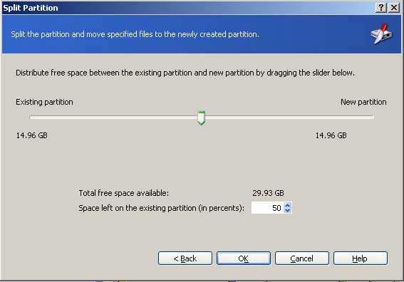 Specify partition size