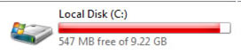 windowindows 2008 espace disque faible