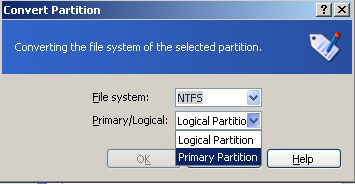 Convert partition