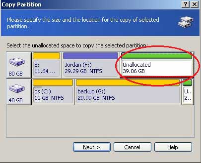 Copy partition