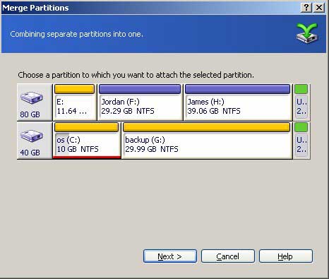 Fusionner la partition