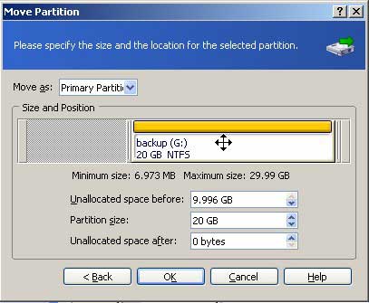 how to move partition using acronis true image