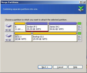 Fusionner la partition