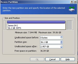 Resize partition
