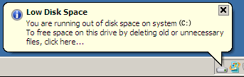 Espace disque insuffisant sous Windows 2008