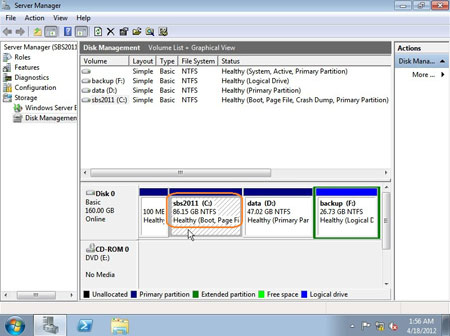 Redimensionner les partitions fait