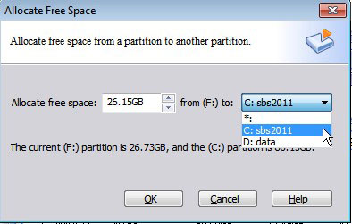 Rétrécir et étendre la partition