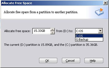 allocate free space