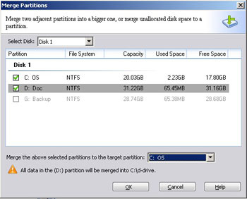 Merge partitions