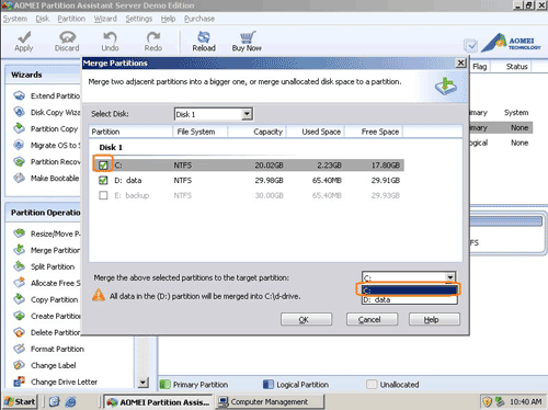 Merge partitions