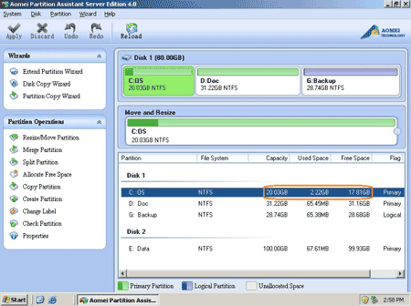 Partitionssoftware server2003