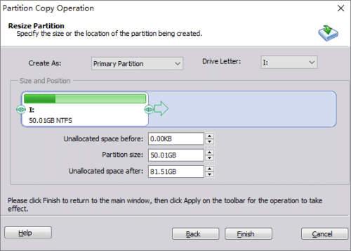 Resize partition