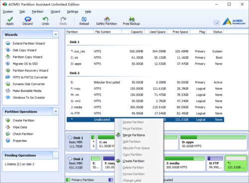 Create partition