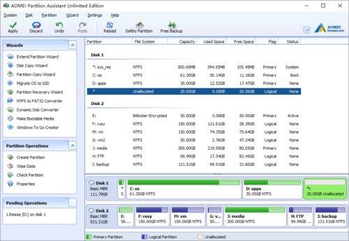 Resize partition