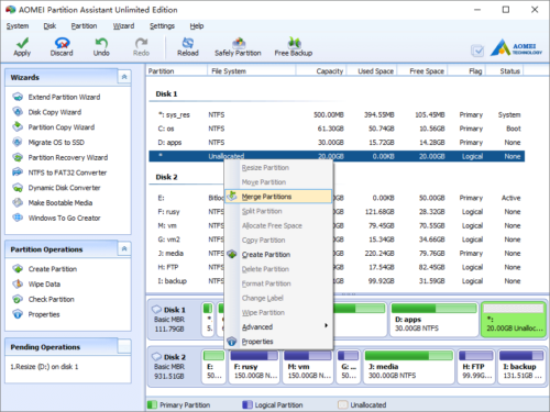 Merge partition