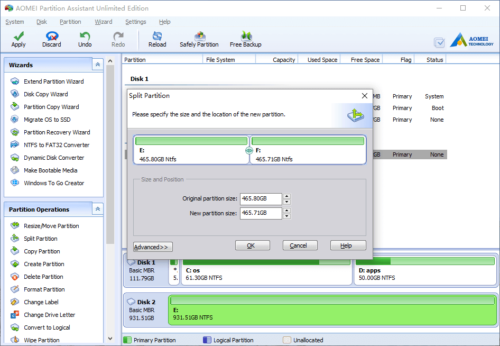 split partition