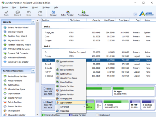 Effacer la partition