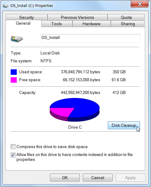 Nettoyage de disque