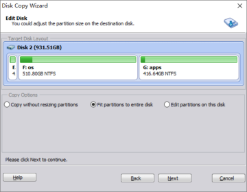 Disk/Partition Copy features of Partition Magic Server.