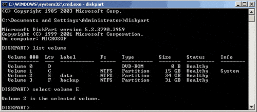 Select volume