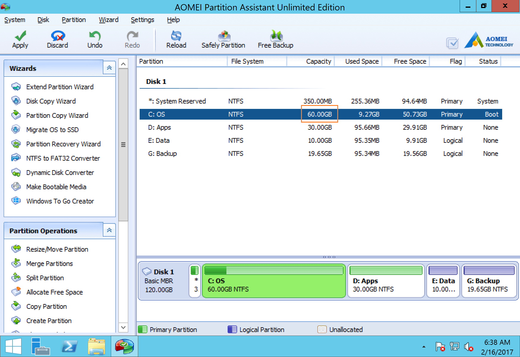 How to transfer/move free disk space from D to C drive?