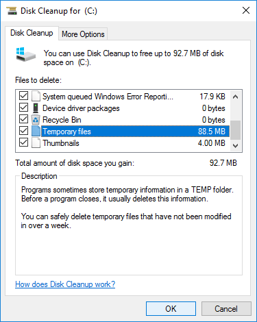 Disk cleanup