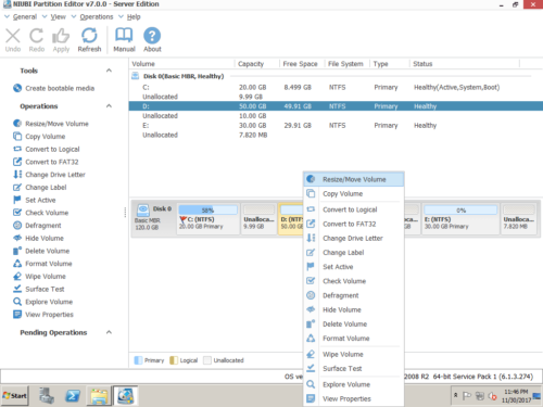 Merge unallocated to D