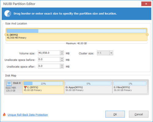 Merge unallocated