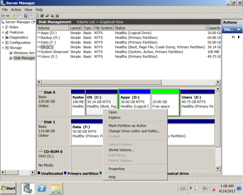 Extend volume grayed out