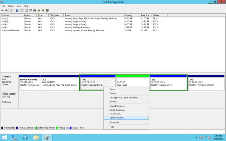 Cannot extend C drive in Windows Server 2012 R2 - how to fix