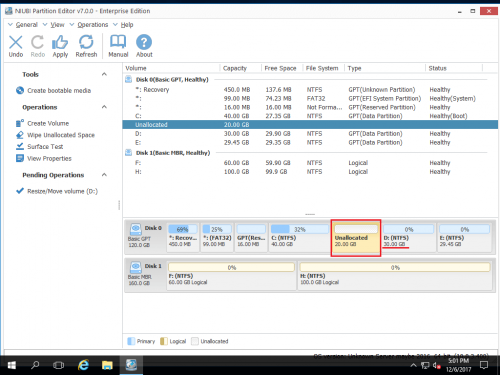 Unallocated created