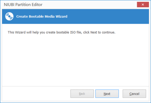 Create bootable wizard